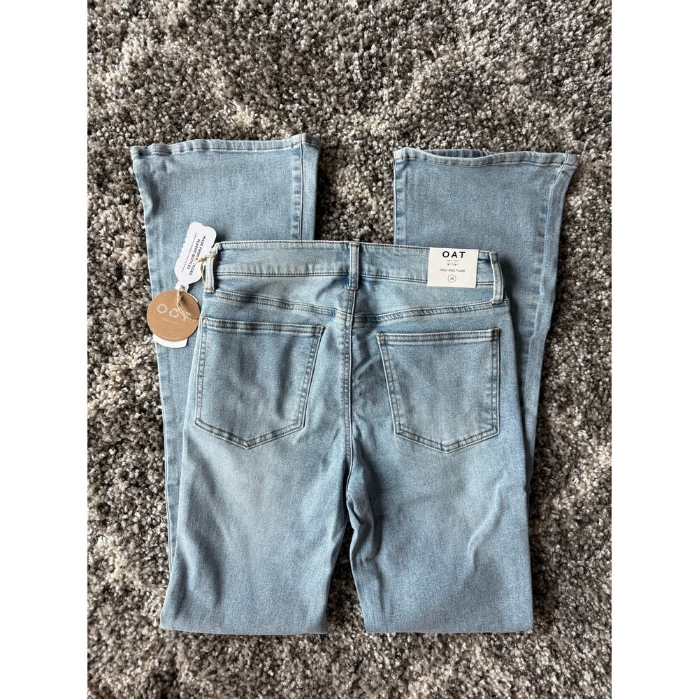OAT New York High-Rise Stretch Flare Light Wash size 28 NWT - Picture 2 of 12